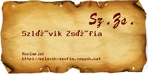 Szlávik Zsófia névjegykártya